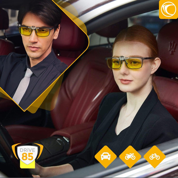 Prisma CLiP-ON DRiVE85 Autofahrer-Brillenaufsatz Day&Night - WeCare+