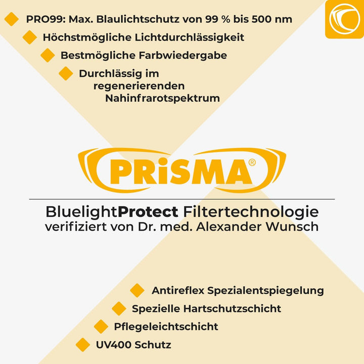 Prisma Franfurt PRO99 Blaulichtfilter-Brille - WeCare+